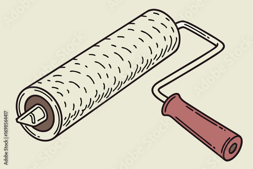 Simple illustration of a paint roller tool