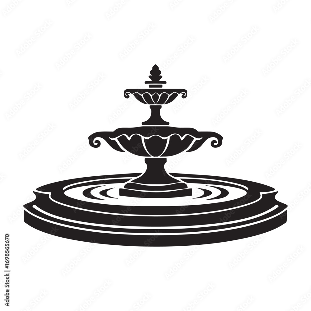 Fototapeta premium Elegant fountain silhouette.