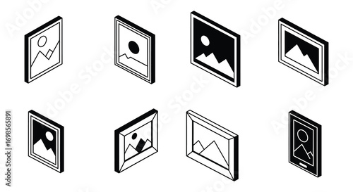 gallery frames showcasing various images and photographs