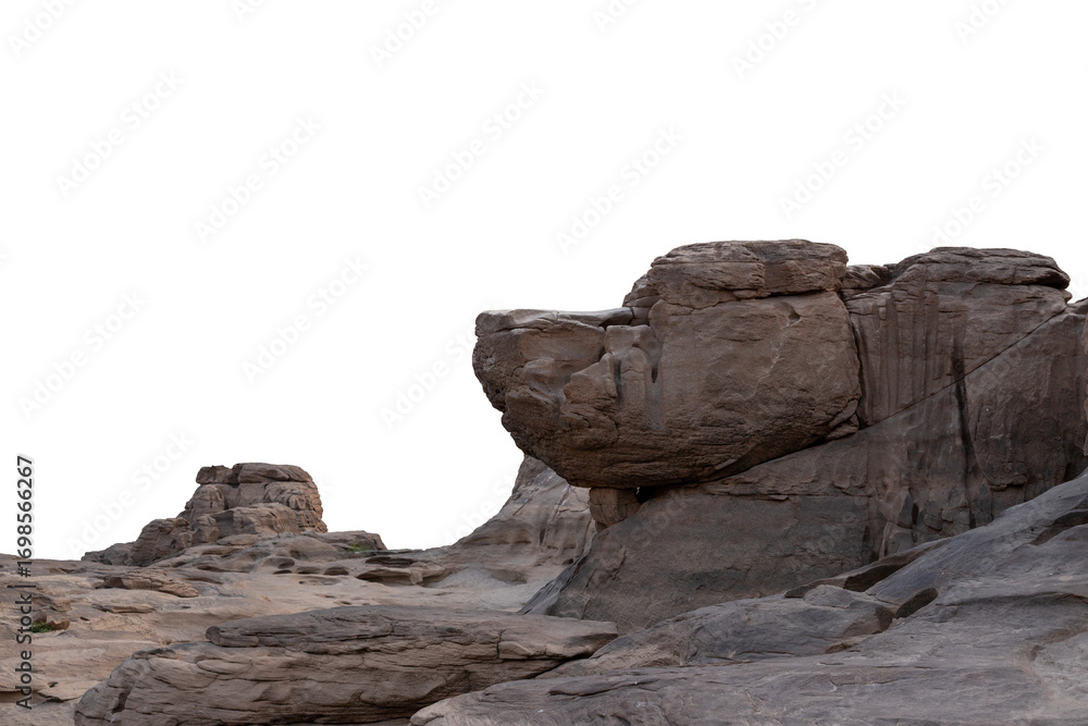 Fototapeta premium Desert canyons and red rock formations in a dramatic mountain landscape