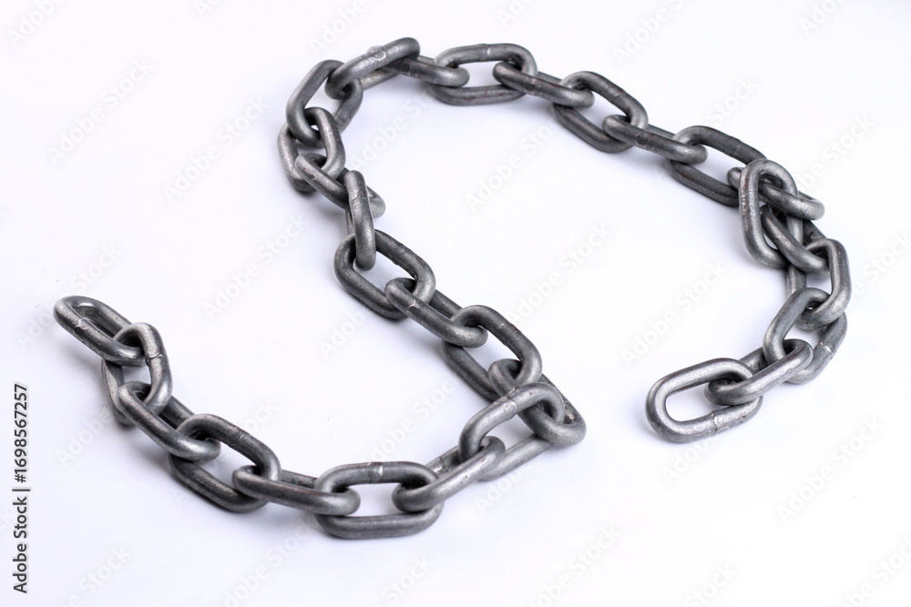 Fototapeta premium Iron chain isolated on white background.