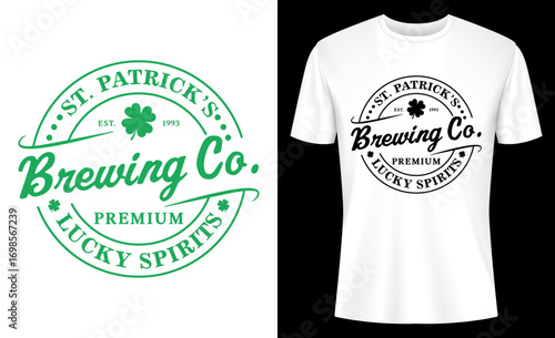 St Patrick's Brewing Co Premium Lucky Spirits T-shirt Design