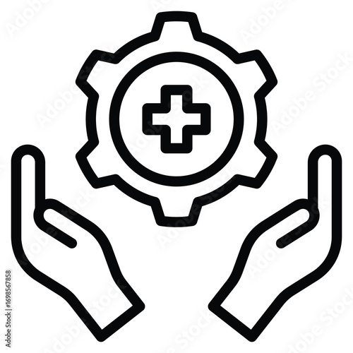 Healthcare Workforce Icon Line Vector Illustration