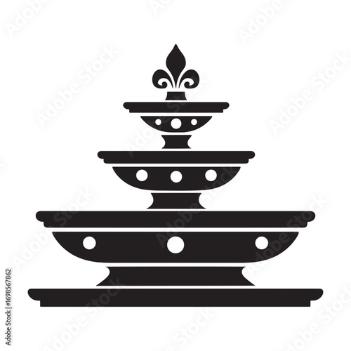 Elegant fountain silhouette.