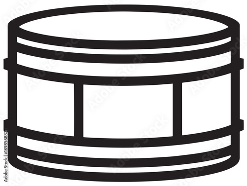 Heavy Drum Lifter Symbol in Elegant Minimalist Vector Illustration
