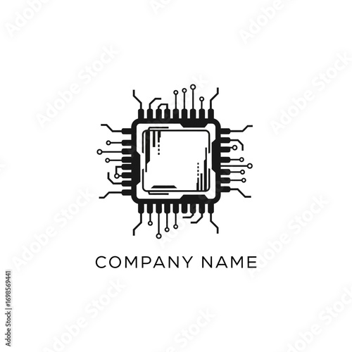 Detailed illustration of a central processing unit microchip.