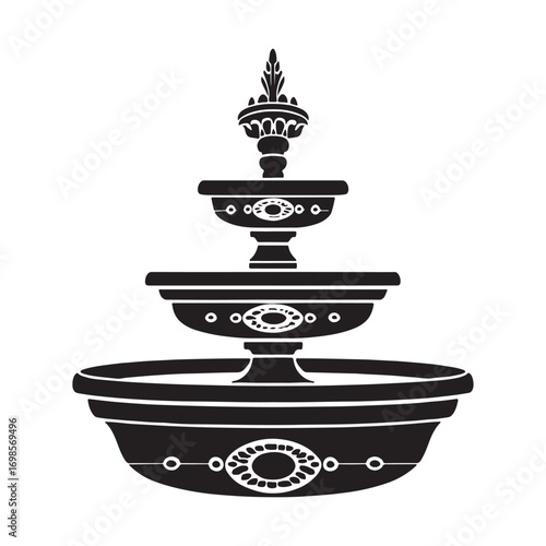 Elegant fountain silhouette.