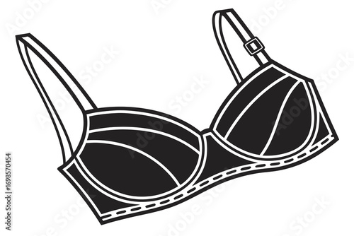 Black and white illustration of a bra