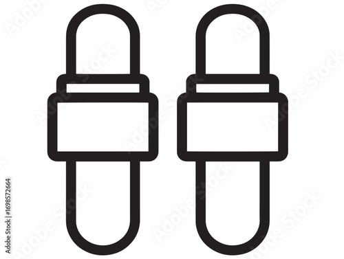 Protective Ear Plugs Symbol in Stylish Minimal Technical Vector Illustration
