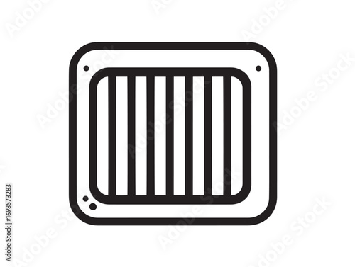Industrial Electric Heater Icon in Clean Minimal Professional Vector Line Art