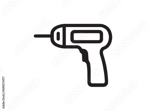 Industrial Electric Screwdriver Icon in Clean Minimal Professional Vector Artwork