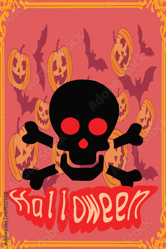 halloween skull and crossbones