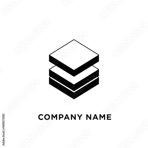 Stacked Isometric Cubes - Layered Business Logo Design.