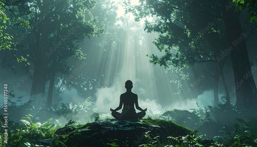Obraz premium Forest Meditation: Finding Serenity in Nature's Embrace