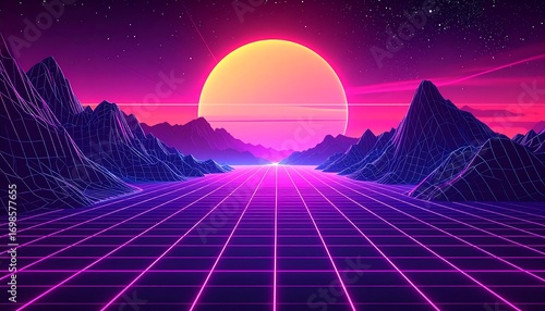 80s Retro Digital Landscape