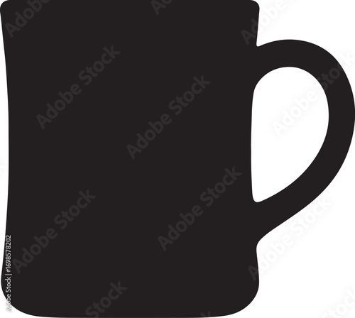 Silhouette of a steaming cup on a saucer depicting a morning coffee break