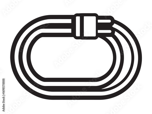 Extension Cord Icon in Clean Professional Minimal Vector Line Art