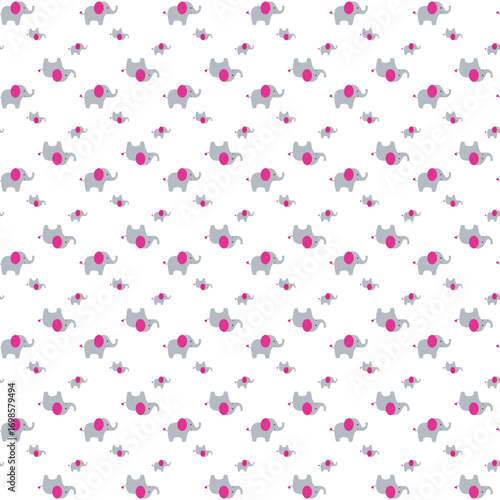 Seamless childish pattern with funny animals faces . Creative  kids texture for fabric, wrapping, textile, wallpaper, apparel. Vector illustration