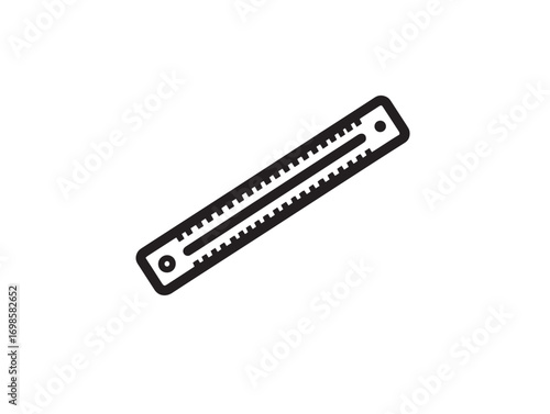 Folding Rule Measuring Tool Icon with Elegant Vector Detailing