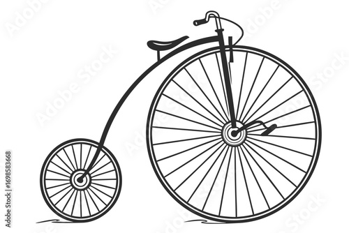 Classic penny farthing bicycle illustration