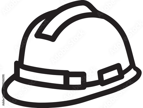 Industrial Worker Hard Hat Icon with Minimal Vector Style