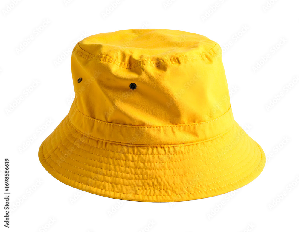 Fototapeta premium yellow bucket hat isolated on white