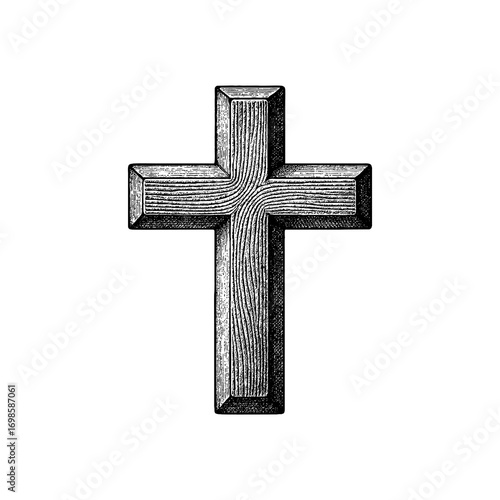 A wooden cross — a symbol of the crucifixion and sacrifice of Jesus Christ for the sins of humanity.