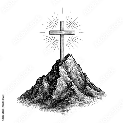 A wooden cross — a symbol of the crucifixion and sacrifice of Jesus Christ for the sins of humanity.
