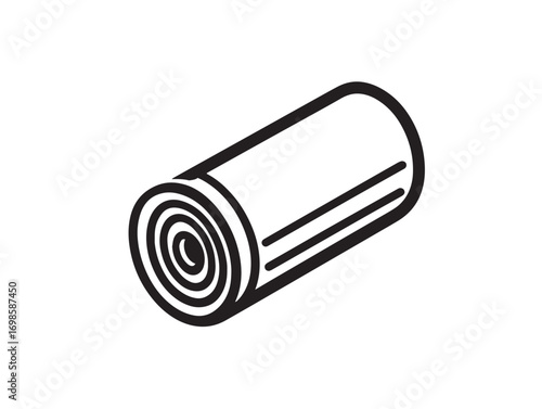 Industrial Heat Shrink Tubing Icon with Modern Vector Line Drawing