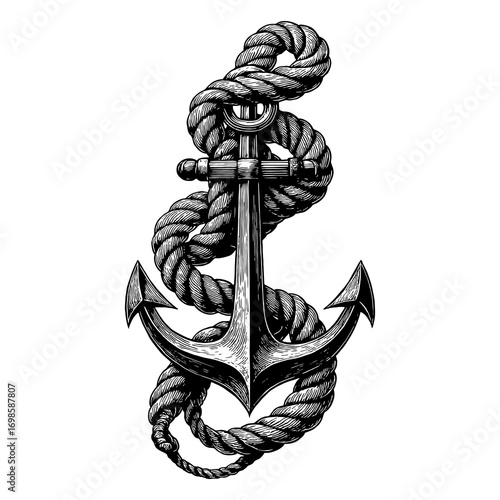 Anchor with rope, symbol of hope and faith.