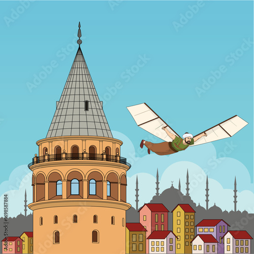 Hezârfen Ahmed Çelebi a legendary Ottoman aviator of İstanbul