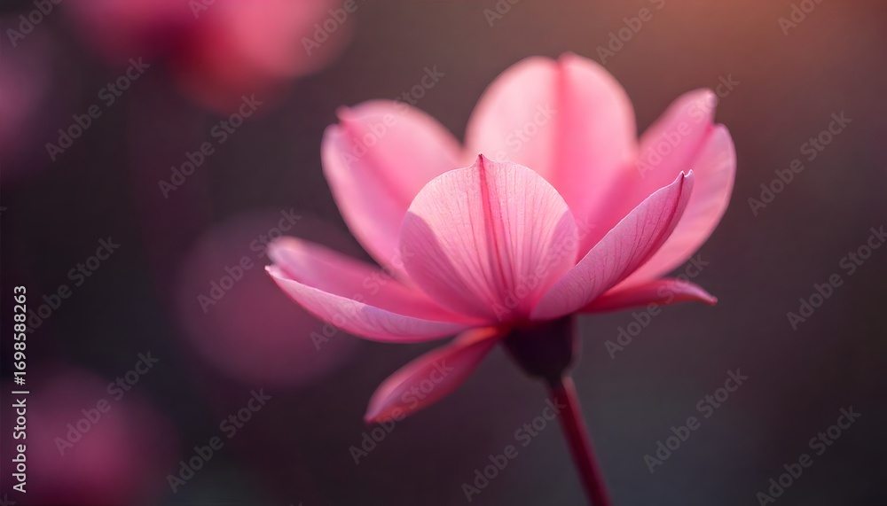 Fototapeta premium Delicate Pink Flower Petals Glowing with Gentle Light
