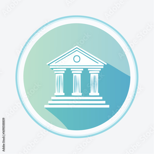 Classical architectural icon on a gradient background signifying stability and knowledge