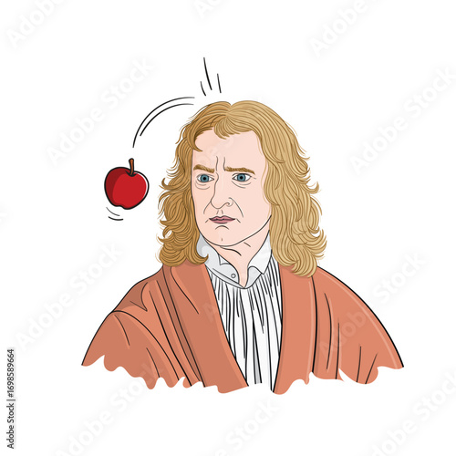 Isaac Newton (1643-1727) was an astronomer, scientist, philosopher, mathematician and physicist who developed the principles of modern physics.
