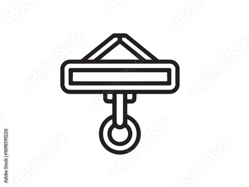 Clean Minimal Vector Industrial Hoist Icon for Heavy Lifting Design