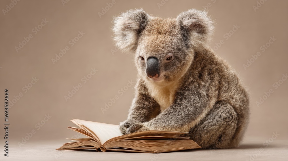 Obraz premium Koala reading book