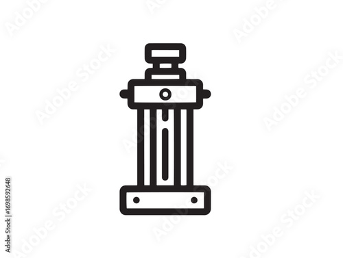 Hydraulic Jack Icon in Clean Minimal Vector Industrial Illustration