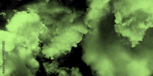 A vibrant sky filled with soft, pastel clouds showcasing beauty sweet pastel green, black colorful with fluffy clouds on sky. multi color rainbow image. Green, black sky and dramatic color background
