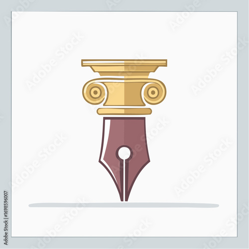 Symbolic representation of law and writing merging classicism and modern design elegance
