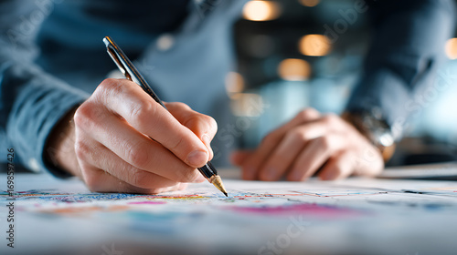 office desk close up with marketing service professional using digital platform designing campaign strategy branding promotion business growth creative online advertising concept