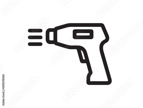 Precision infrared thermometer icon minimal clean vector artwork