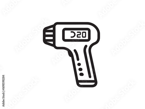 Infrared thermometer device icon elegant modern line graphic