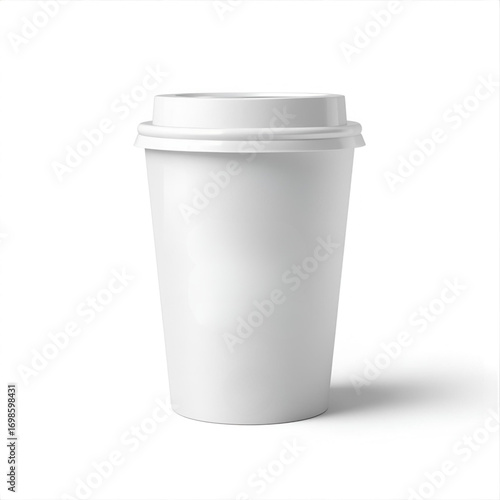 Coffee cup packaging mockup with blank design space. Realistic disposable paper cup template for branding, logo presentation, café identity, and packaging design.
