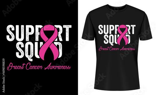 Breast Cancer Warrior Support Squad Breast Cancer Awareness T-shirt Design