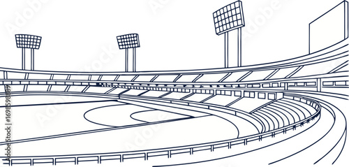 Baseball stadium interior with seating and field