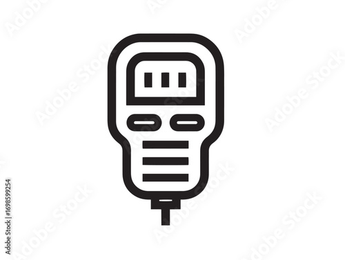 Electrical insulation tester icon elegant detailed line drawing