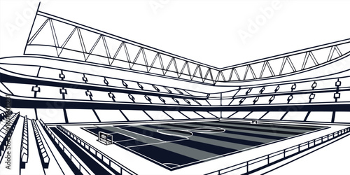 Football stadium interior with seating and field