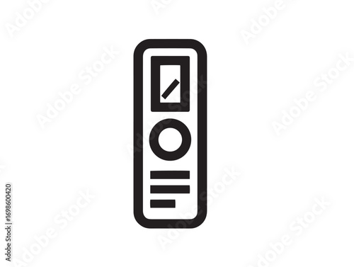 Professional laser distance measuring tool icon detailed line drawing