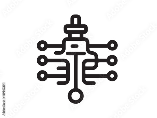 Industrial lubrication system icon modern minimal stylish illustration
