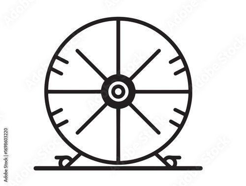 Measuring wheel device icon sleek minimal clean vector illustration